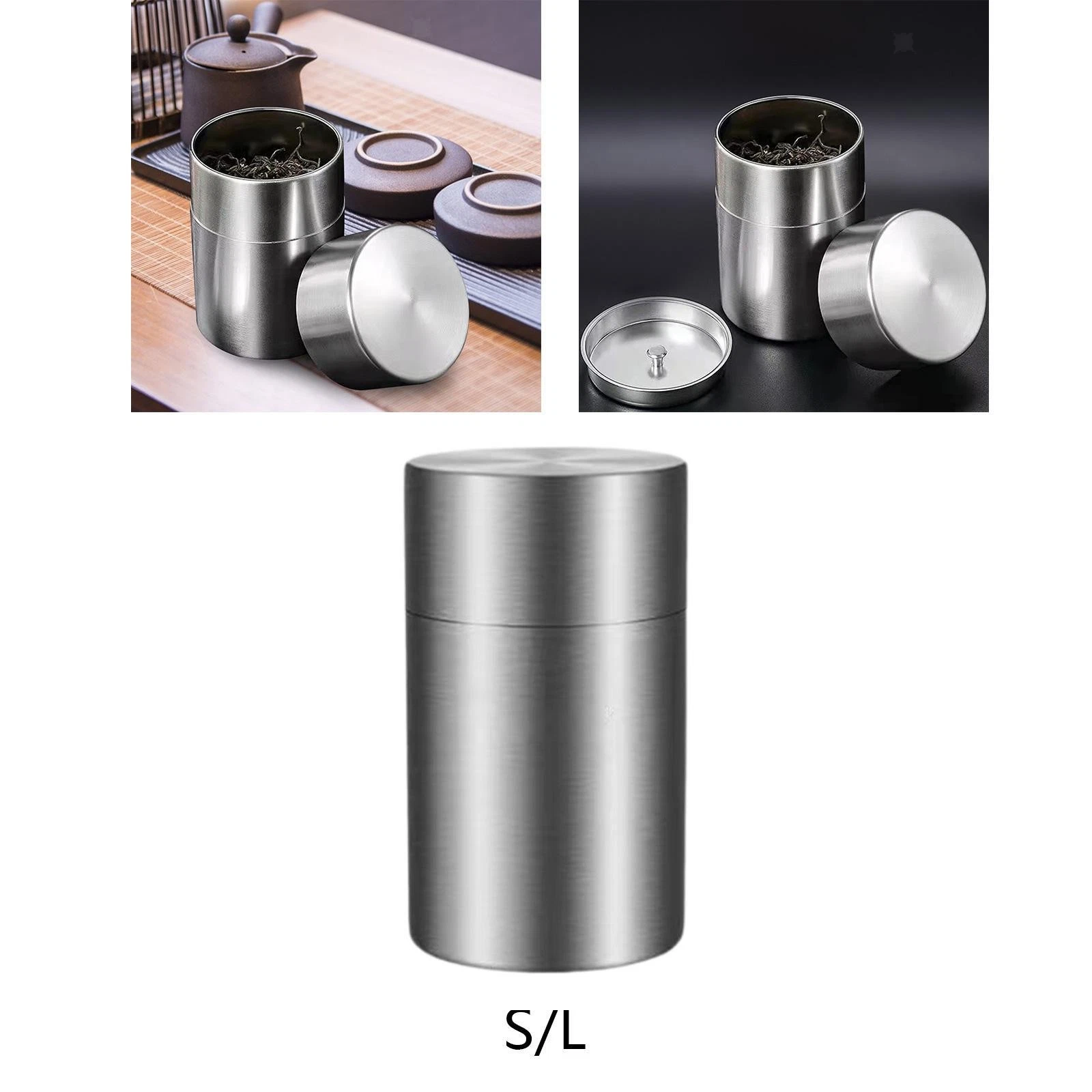 Tea Tins Canister Coffee Canister Stainless Steel Spice Powder Nuts Airtight Lid