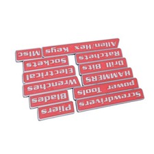 2-12pcs Magnetic Toolbox Labels Reusable 3D Printed Toolbox Drawer Tags Red