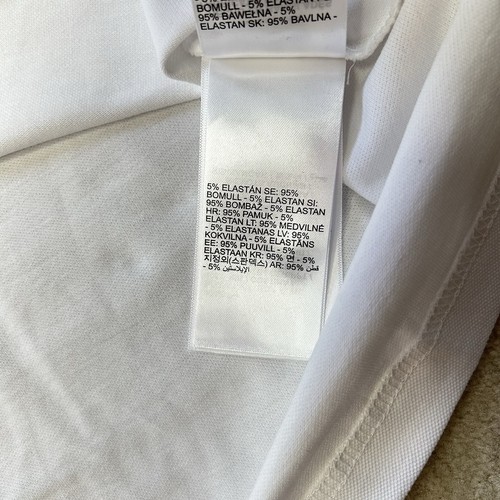 Diesel T-Smith Polo Shirt Men’s Large White Stretch Short Sleeve Logo - Picture 7 of 8