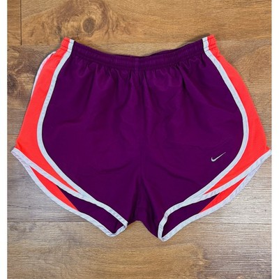 Nike Dri Fit Tempo Womens Running Shorts Purple Orange White Size Small