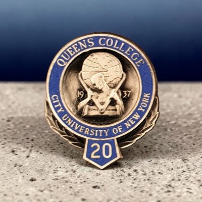 Queens College CUNY 20 Year Service Lapel Pin 1937 City University New York