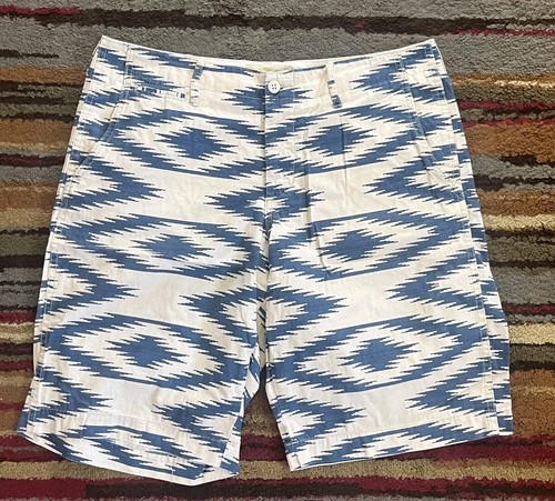 Ralph Lauren Denim & Supply Denim Shorts Blue White Size 34 Southwestern Aztec - 第 1/13 張圖片