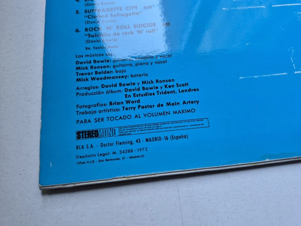 David Bowie Ziggy Stardust · Lp, foto 4 de 5