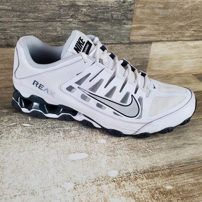 Nike Reax 8 TR Mens Shoes Sz 11 White Metallic Silver Charcl Lace Up Sneakers