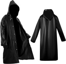 2 Pack Reusable EVA Rain Ponchos for Adults Waterproof Hooded Emergency Raincoat