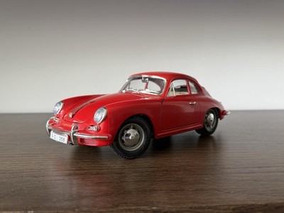 Burago Porsche 356 B Bordeaux Feuerrot Rot Modellauto Coupe 1:18 Top Zustand