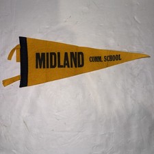 Vintage Felt Flag Midland Community School USA Made 11”