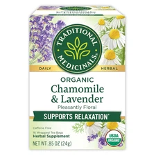 Traditional Medicinals Tea, Organic Chamomile & Lavender,16 Tea Bags