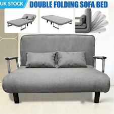 New Double Fabric Sofa Bed Sleeper Couch Sofabed Settee Recliner Beds Folding UK
