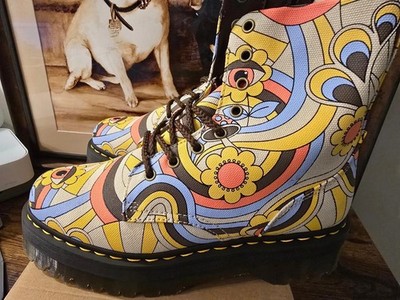 DR. MARTENS JADON RETRO RAY CANVAS PLATFORM 8 EYE SIDE ZIP  Mens Size 11 US NEW
