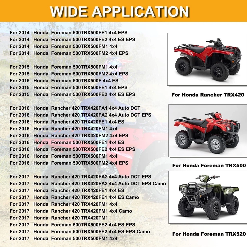 Kit de cojinete de eje de rueda trasera para Honda Rancher 420 TRX420 Foreman 500 2014-2021 Foto 3 de 4