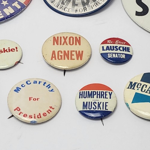 Vintage 1960s Political Pinback Buttons Lot MLK Nixon Wallace McCarthy Stokes - Picture 10 of 20
