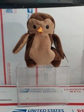 TY Beanie Baby - HOOT the Owl 4th Gen hang tag  5 inch - Stuffed Animal