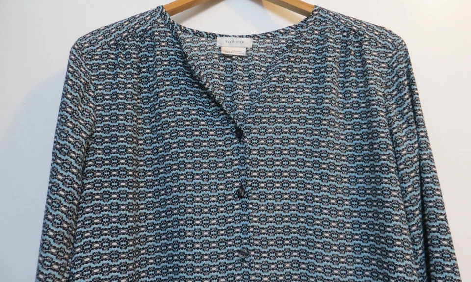 Camisa Van Heusen Mujer Grande Patrón Multicolor Abotonada Manga Larga Relajada Foto 2 de 4