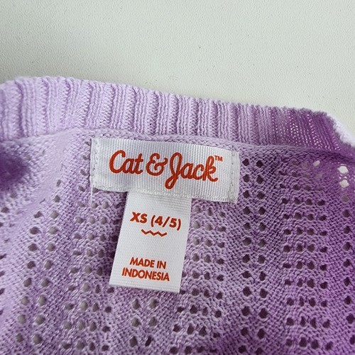 Girls Cat & Jack Lavender Lilac Cropped Sweater Short Cardigan Bolero Sz XS 4/5 - Picture 2 of 7