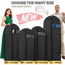 🔥Hanging Garment Bags Zip Up Dress Coat Cover Clothes Suit Dust/Water Proof🔥