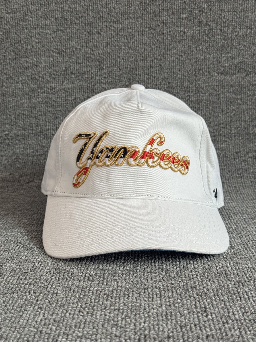 47 Brand New York Yankees Script Snapback Hat White Blue One Size