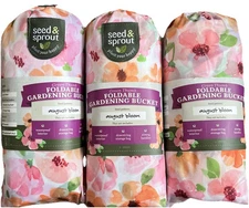 SEED & SPROUT FOLDABLE GARDENING BUCKET 12.5" X 9.5" New 3 Pack
