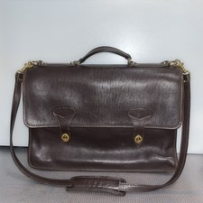 Vintage Jack Georges Dark Burgundy Leather Key Messenger Bag Briefcase USA