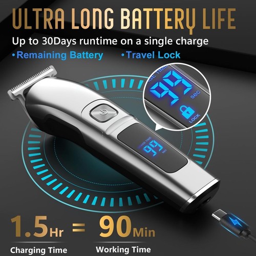 Waterproof Beard Trimmer Electric Razor for Men – Cordless Grooming Kit