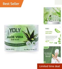 -Friendly Aloe Vera Bar Soap 90g Set of 4 - Silky Smooth Hydration