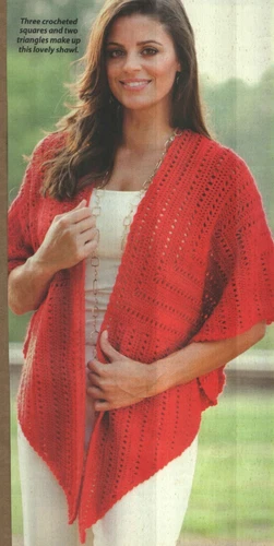 DELIGHTFUL DIAGONALS SHAWL WRAP WOMEN'S CROCHET PATTERN INSTRUCTIONS