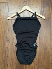 Speedo Women s Endurance Flyback One-Piece Swimsuit Black/Blue Size 30 NWT