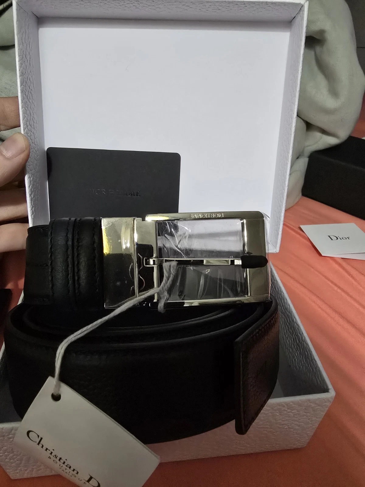 Ceinture Dior Homme REVERSIBLE NOIRE ET BLEUE