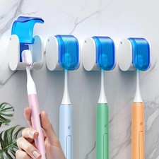 4 Pcs Toothbrush Holders Wall Mounted, Single Slot Design, Shower 4pcs-blue