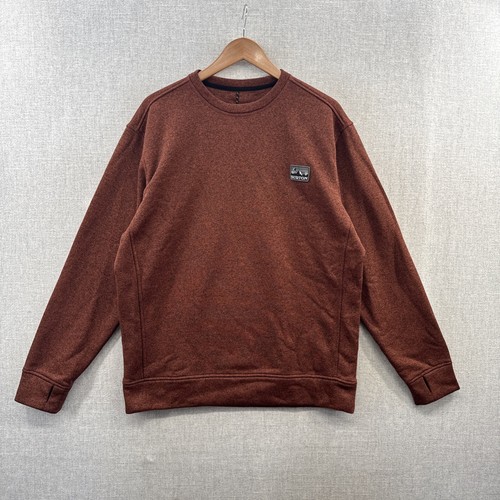 Burton Sweatshirt Pullover Mens Medium Red Thermal Fleece Lined Snowboard Ski - Picture 1 of 16