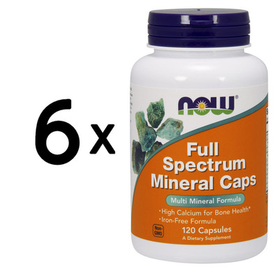 6 x NOW Foods Full Spectrum Minerals, Iron-Free - 120 caps (152,76 EUR/kg)