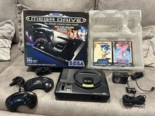 Sega Mega Drive Black Console includes Sonic 1 and 2 games 