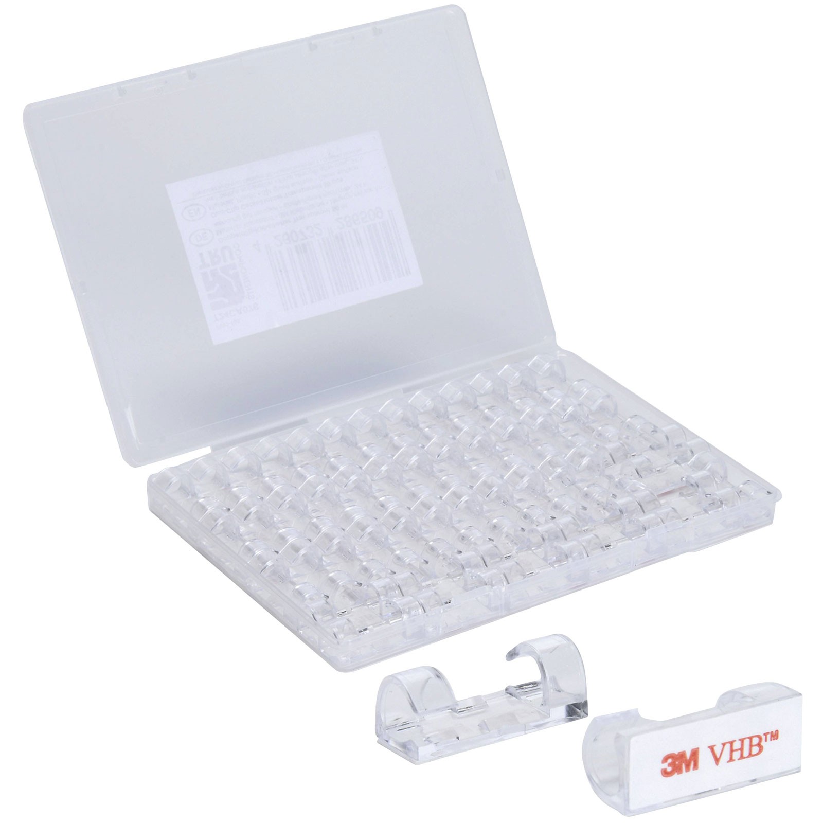 TruComponents Cable mount Self-adhesive Ø5-9mm Clear 50pcs