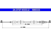 ATE Handbremsseil Hinten Links Passend FüR CitroËN Xsara | 24.3727-0333.2