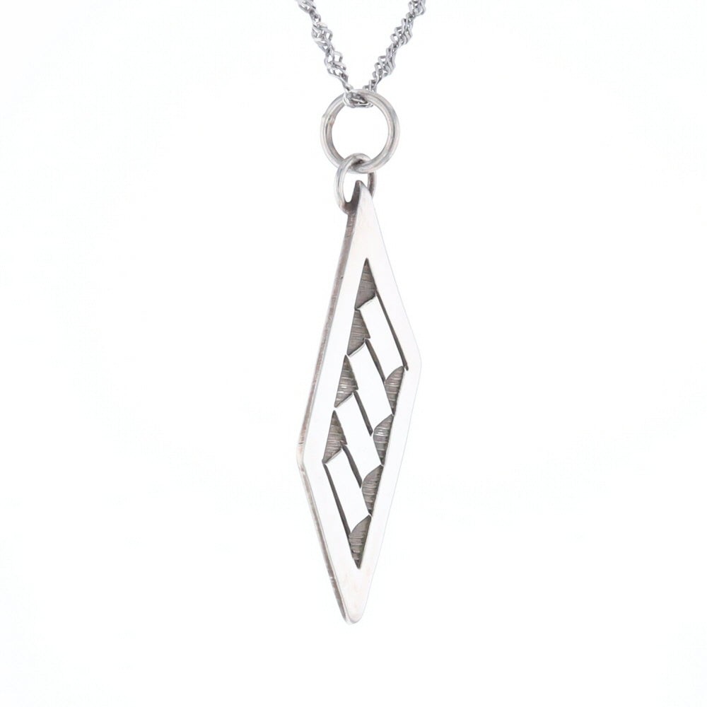 Silver Native Rectangle Overlay Pendant GV147413 - image 11