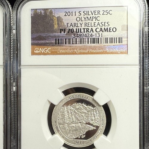 5 - 2011 S SILVER PROOF AMERICAS NATIONAL TREASURE QUARTERS NGC PF70 ULTRA CAMEO - Picture 4 of 7