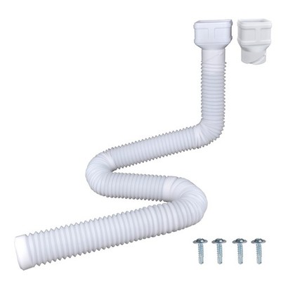 Prestantious 7ft Long Gutter Downspout 2.6 inches x 3.1 inches, 1-Pack, White