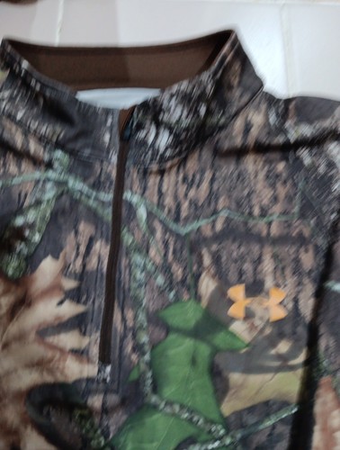 UNDER ARMOUR Mossy Oak Camo 1/4 Button Pullover Men’s XL Collared Shirt - Picture 3 of 6