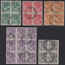 Northern Rhodesia 1925 King George V Part Set Blocks to 6d Used