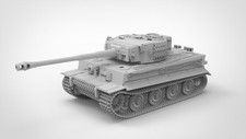 3D Printing 1/72 World War II German Tiger E-type tank Unpainted