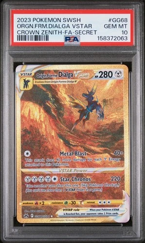 Origin Forme Dialga VSTAR GG68 Pokemon Crown Zenith Secret Gold GEM MINT PSA 10