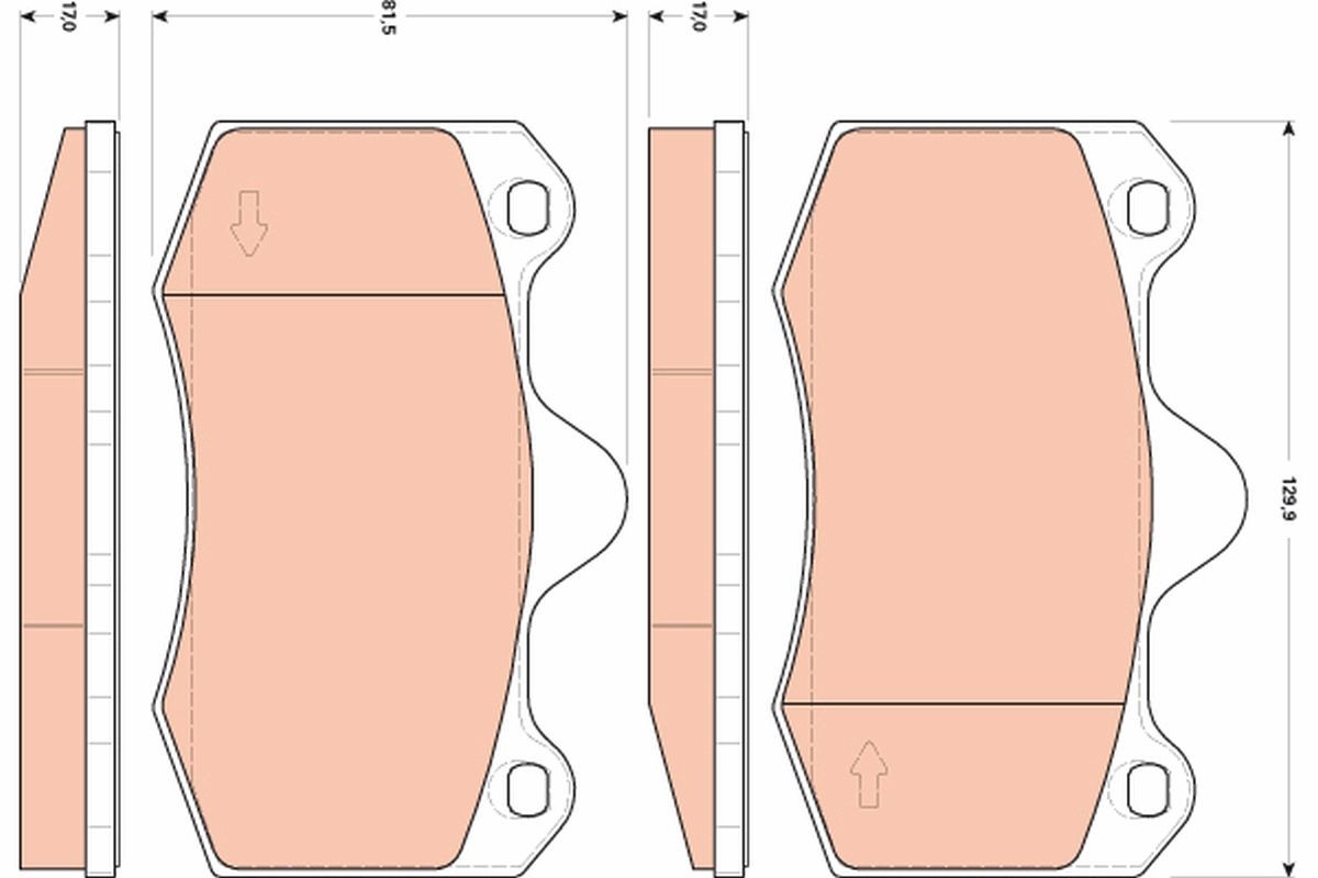 Plaquettes de frein GDB1852 TRW pour disque Renault Clio et Seat Ibiza
