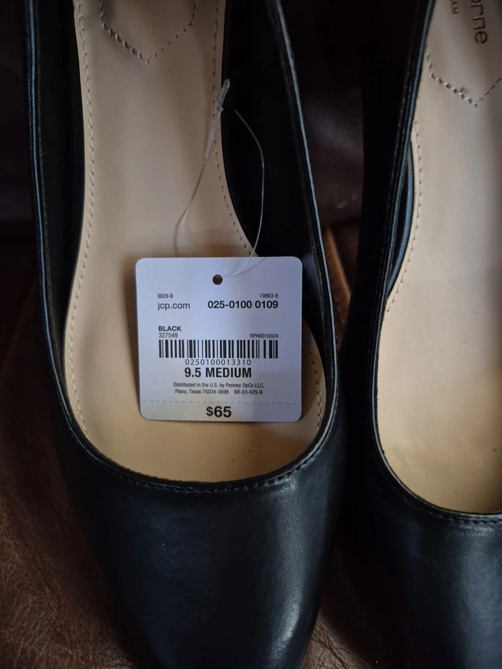 Liz Claiborne Faris Black Block Heel Pumps  Womens Size 9.5 Memory Foam NWT - Image 2 of 4