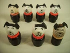 vintage fisher price little people puppy dog lot black white 1 wooden toy lot