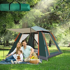 Pop Up Tent 2-3Person Camping Tent Waterproof Canopy Outdoor Famalies Tent Green