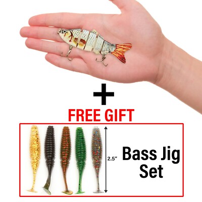 UFISH- Segment Multi Jointed Fishing Lures Fishing Bait Crankbait Hooks Swimbait