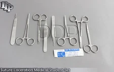 10 PCS SUTURE MEDICAL STUDENT SURGICAL INSTRUMENTS KIT+5 BLADES#12