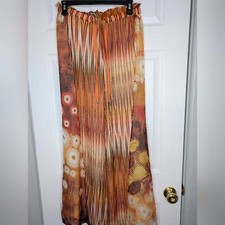 Vintage Y2K Da-Nang 100 Silk Wide Leg Pants Unique Handmade Size Small