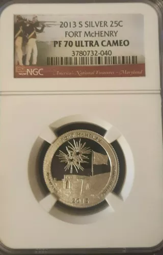 2013-S 25c Silver Fort McHenry NP Quarter NGC PF70 Ultra Cameo