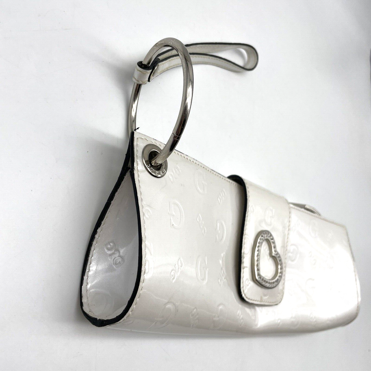 Vintage Y2K Guess Pearlescent Monogramed Faux Patent